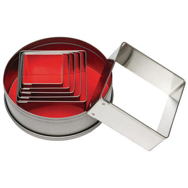 Vogue Square Plain Pastry Cutter Set (Pack of 6) E017