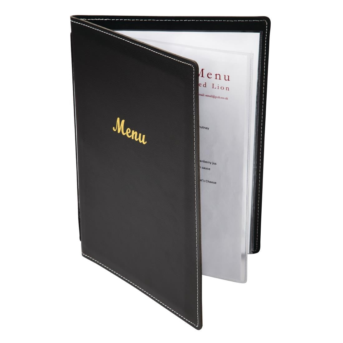 Olympia Faux Leather Menu Cover A5 Black E223