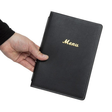 Olympia Faux Leather Menu Cover A5 Black E223
