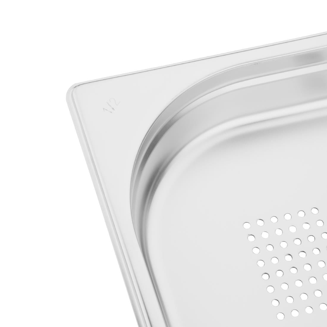 Vogue Stainless Steel Perforated 1/2 Gastronorm Tray 40mm E698