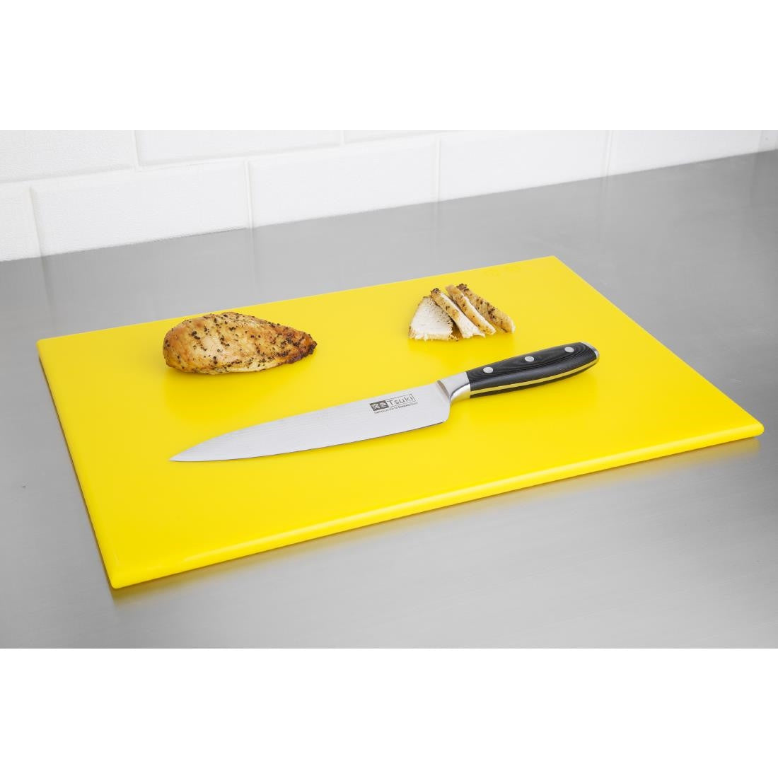 Hygiplas Anti Microbial High Density Yellow Chopping Board F156