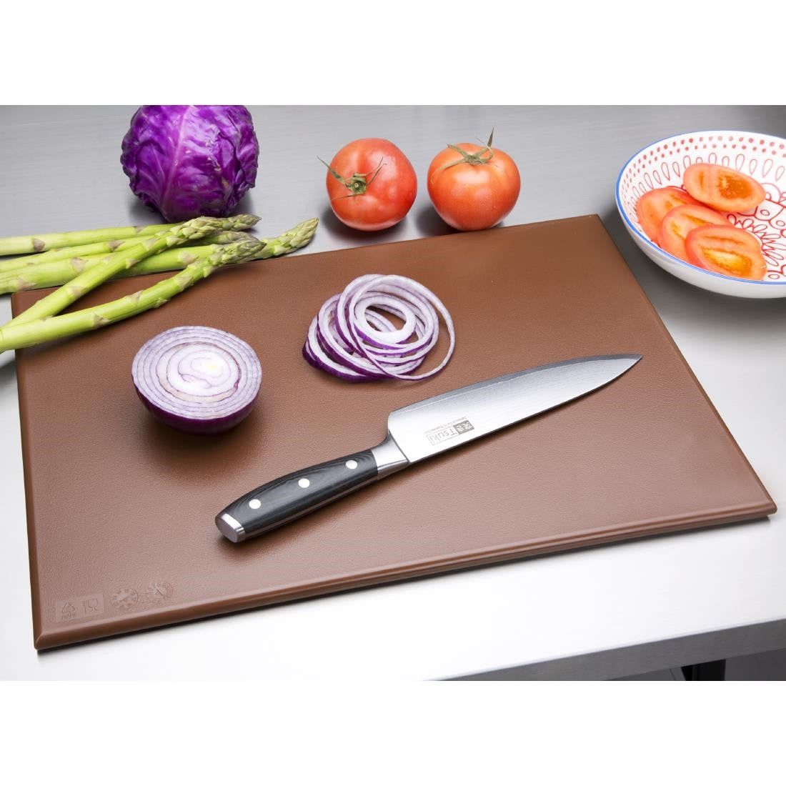 Hygiplas Anti Microbial High Density Brown Chopping Board F160
