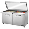 True Glass Lid Prep Counter Fridge TSSU-60-24M-B-ST-FGLID FB013
