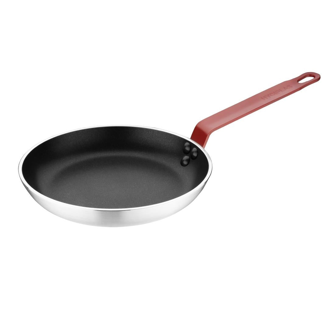 Hygiplas Non-Stick Teflon Aluminium Platinum Plus Frying Pan with Red Handle 240mm FB474