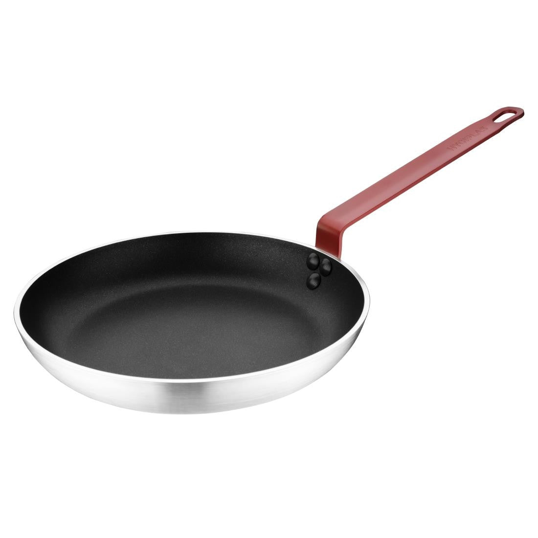 Hygiplas Non-Stick Teflon Aluminium Platinum Plus Frying Pan with Red Handle 280mm FB475
