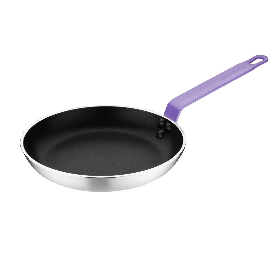 Hygiplas Non-Stick Teflon Aluminium Platinum Plus Frying Pan with Purple Handle 200mm FB476