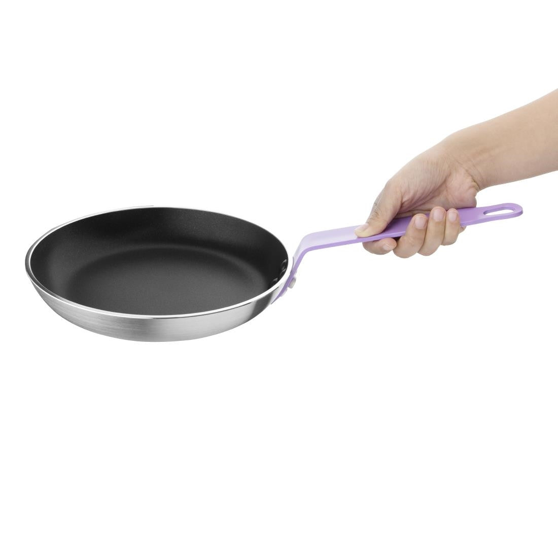 Hygiplas Non-Stick Teflon Aluminium Platinum Plus Frying Pan with Purple Handle 240mm FB477