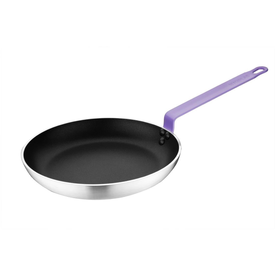 Hygiplas Non-Stick Teflon Aluminium Platinum Plus Frying Pan with Purple Handle 280mm FB478