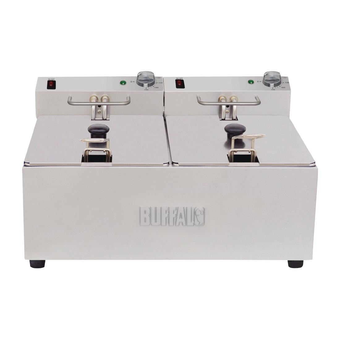 Buffalo Twin Tank Twin Basket 2x5Ltr Countertop Fryer 2x2.8kW FC257