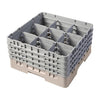 Cambro Camrack Beige 9 Compartments Max Glass Height 257mm FC404