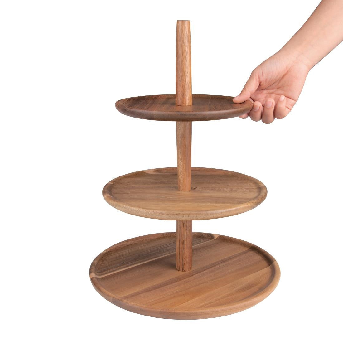 Olympia Acacia 3-Tier Stand 305(Ø) x 395(H)mm FE152