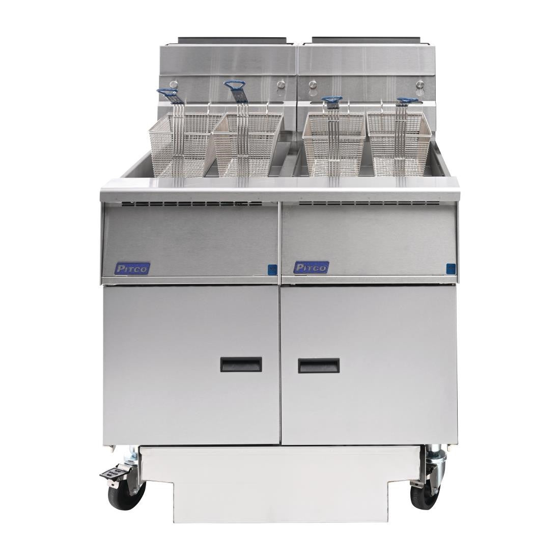 Pitco Twin Tank Solstice Natural Gas Fryer with Filter Drawer SG14RS/FD-FF FS128-N