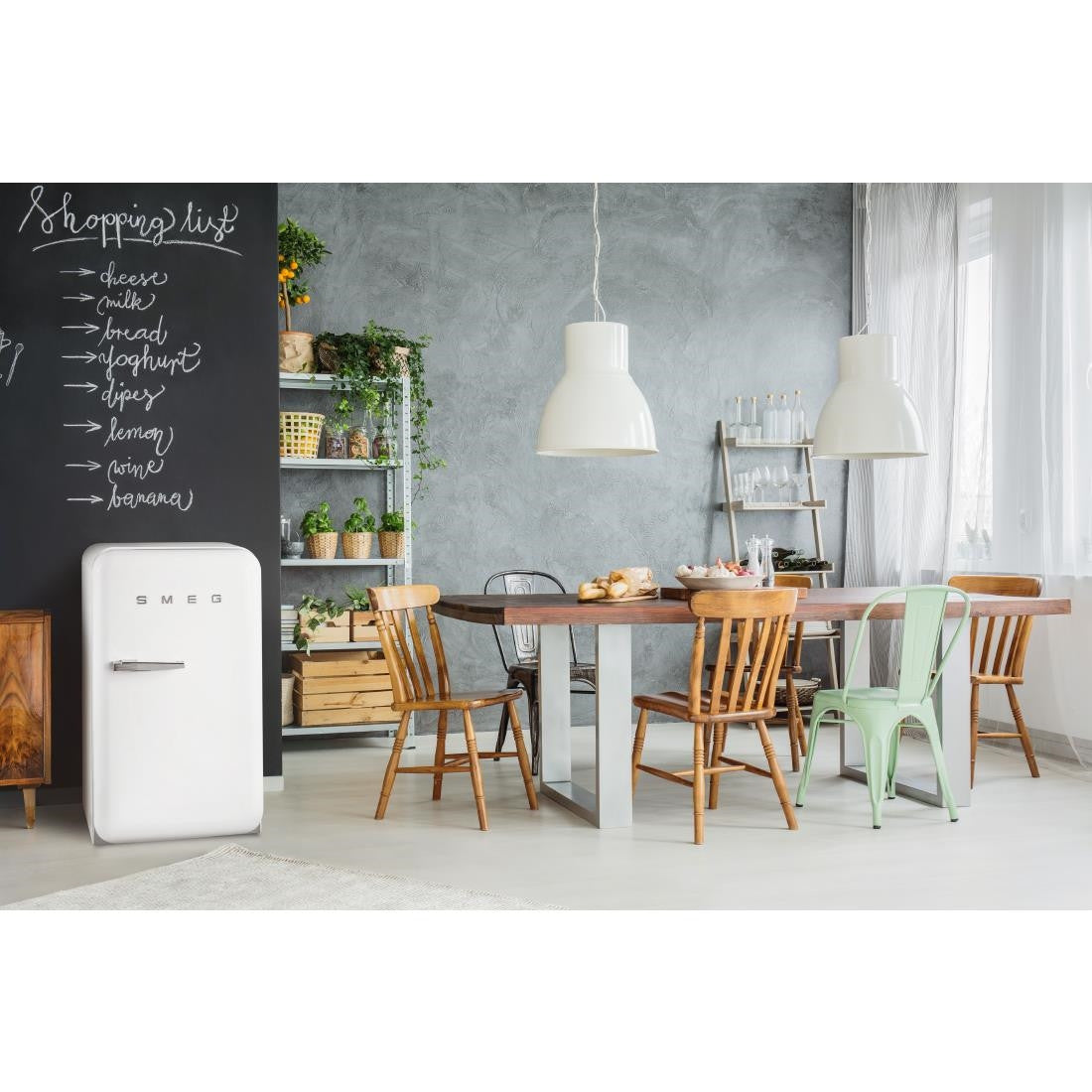 Smeg 50s Retro Mini Bar Fridge White FAB5RWH5 FS278