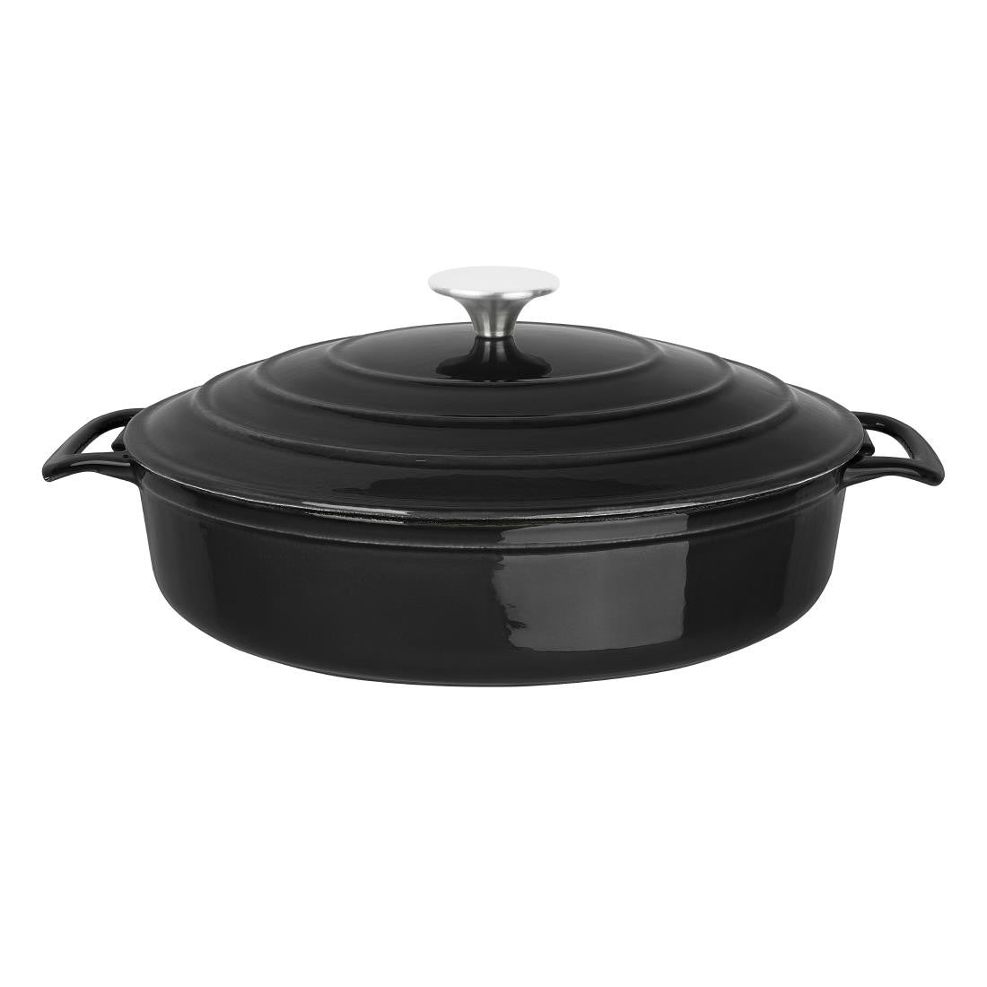 Vogue Round Sauté Pan Black 3.5Ltr 280(D)x65(H)mm FS477