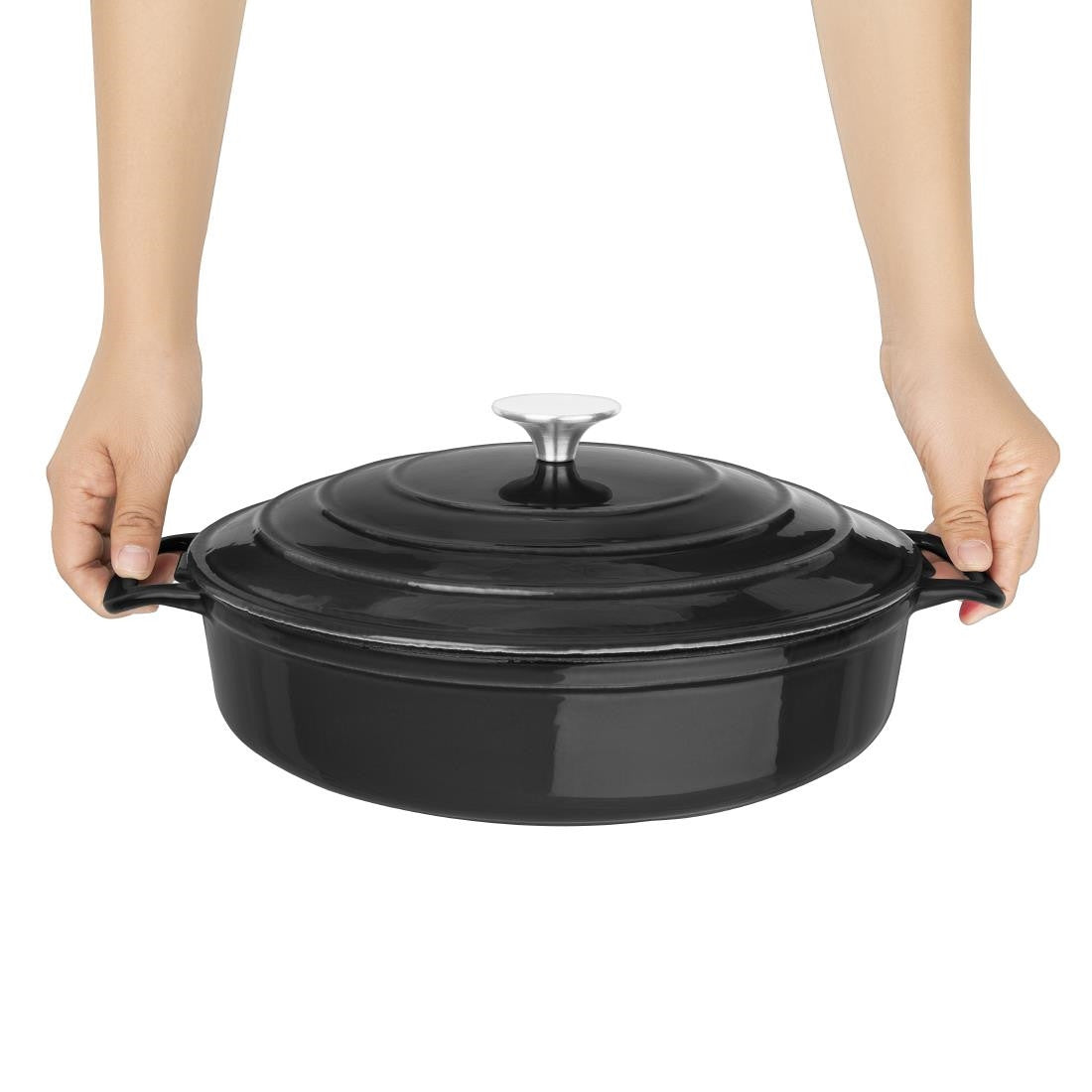 Vogue Round Sauté Pan Black 3.5Ltr 280(D)x65(H)mm FS477