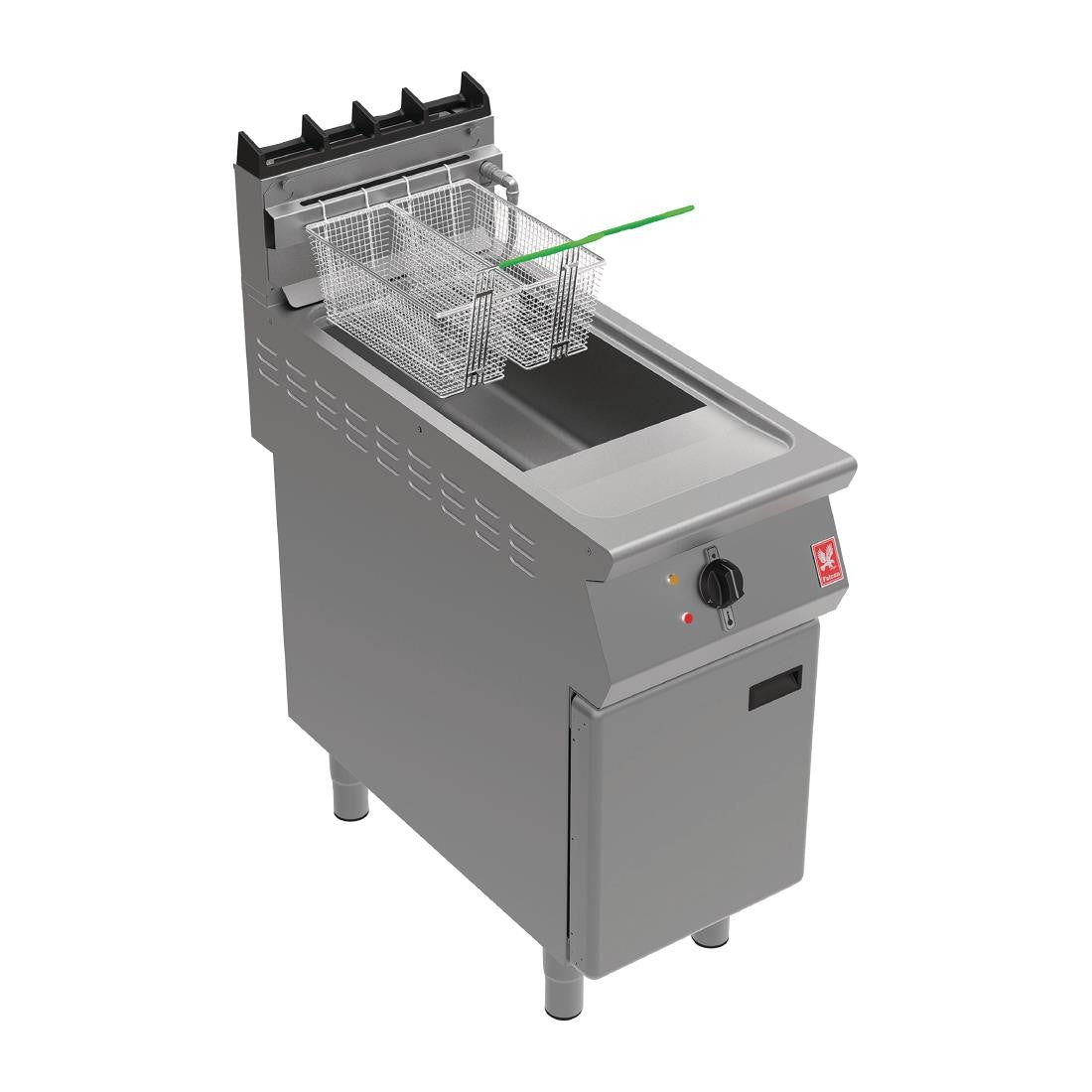 Falcon F900 Twin Basket Fryer with Filtration & Fryer Angel on Feet Propane Gas FW774-P