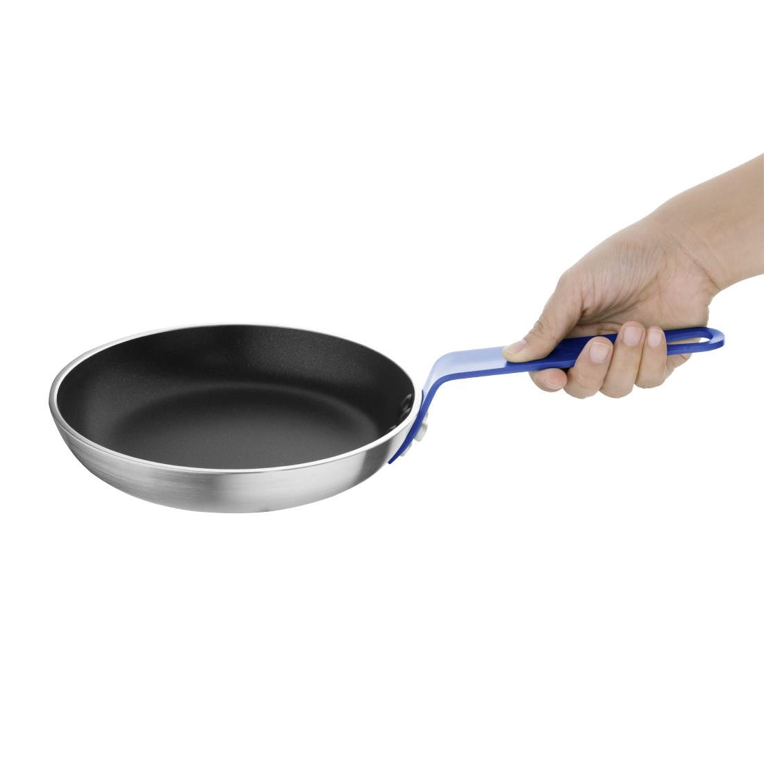 Hygiplas Non-Stick Teflon Aluminium Platinum Plus Frying Pan with Blue Handle 200mm FX134
