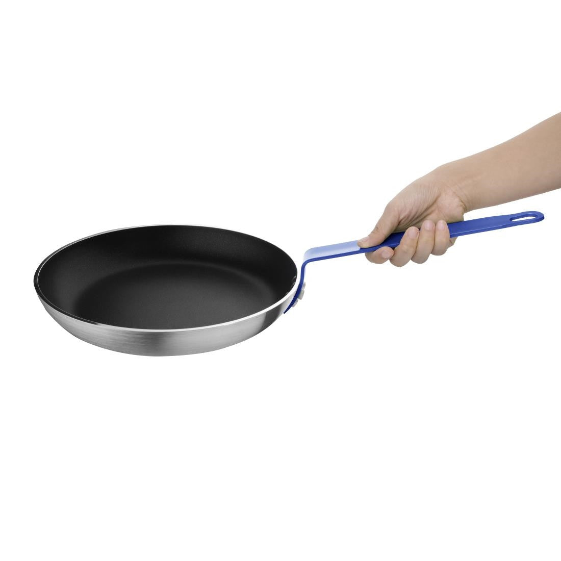 Hygiplas Non-Stick Teflon Aluminium Platinum Plus Frying Pan with Blue Handle 280mm FX136
