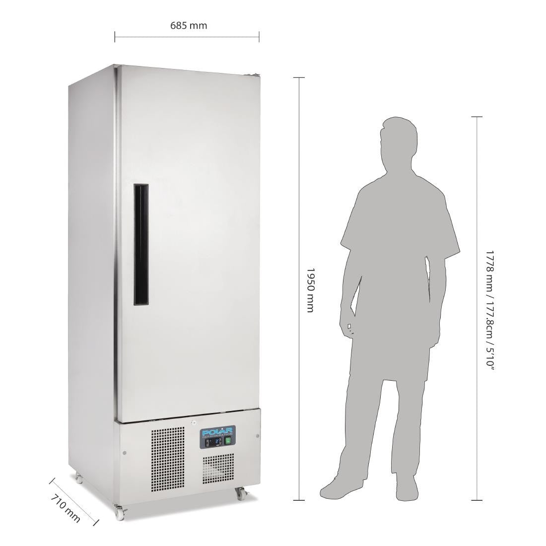 Polar G-Series Upright Slimline Fridge 440Ltr G590