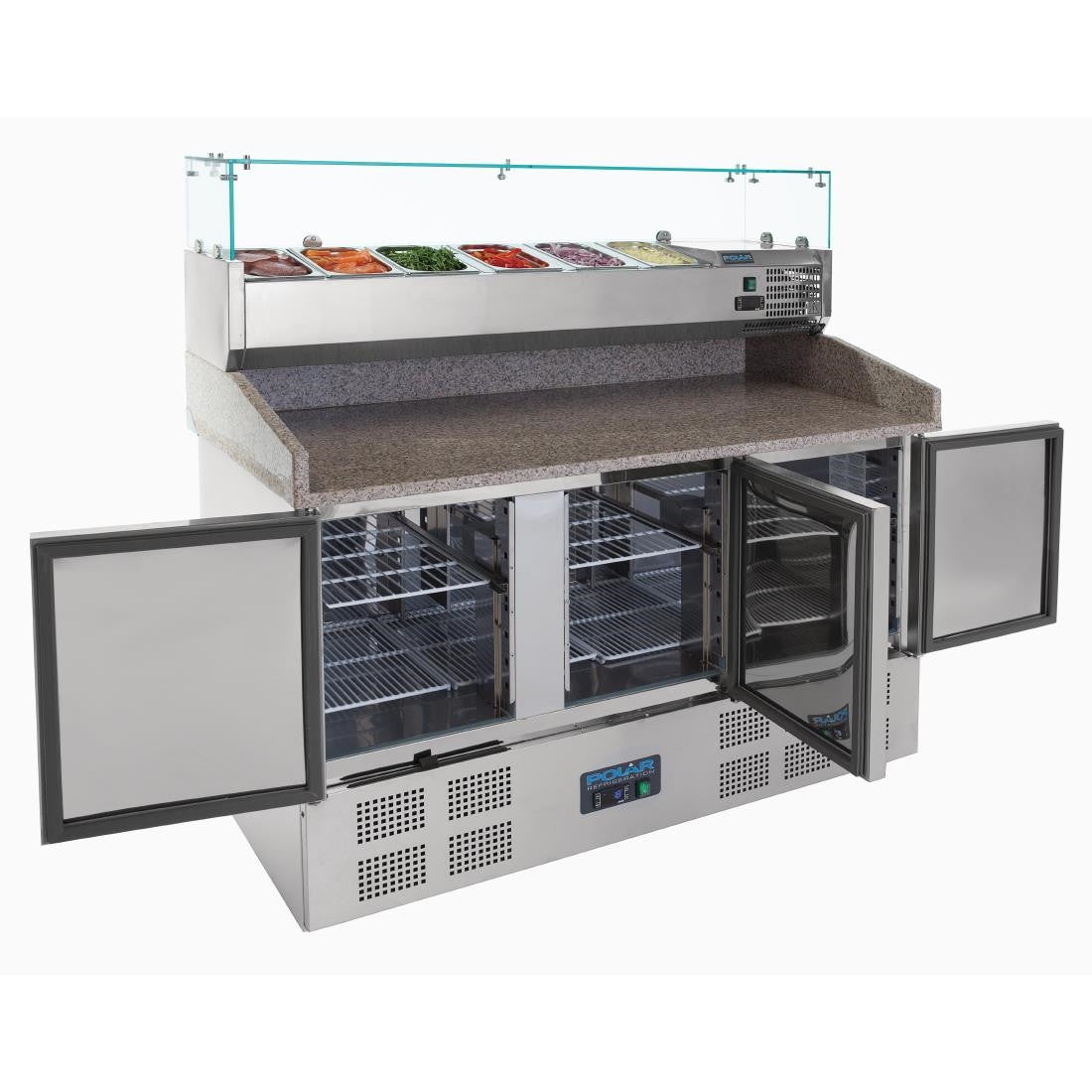 Polar G-Series Pizza Prep Counter Fridge with Topper 368Ltr CN267