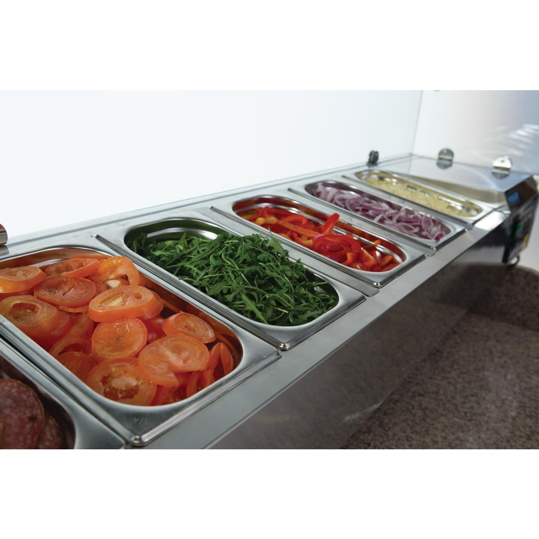 Polar G-Series Pizza Prep Counter Fridge with Topper 368Ltr CN267