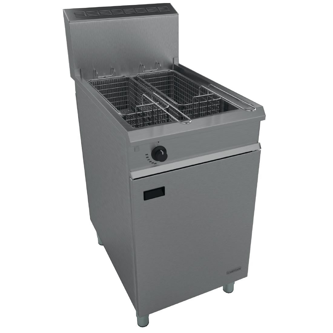 Falcon Chieftain Single Tank Twin Basket Free Standing Natural Gas Fryer G1838X G908-N