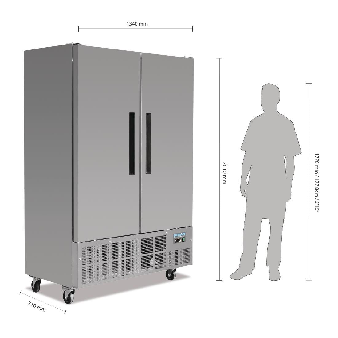Polar G-Series Double Door Slimline Freezer 960Ltr GD880