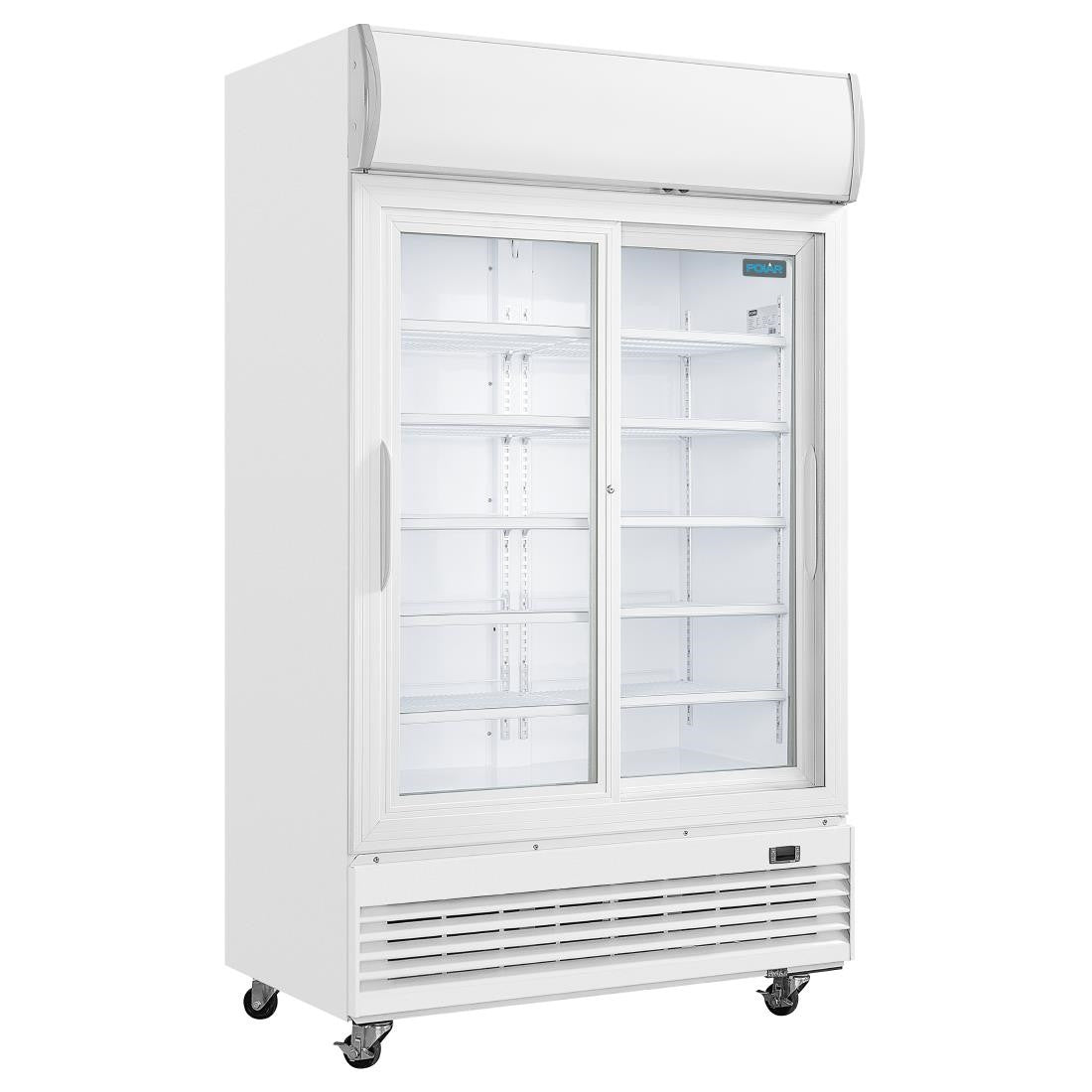 Polar G-Series Upright Display Cooler with Light Box 950Ltr with Sliding Doors GE581