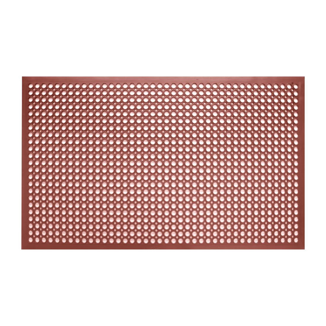 Jantex Rubber Grease Resistant Anti Fatigue Mat Red 1500 x 900mm GF017