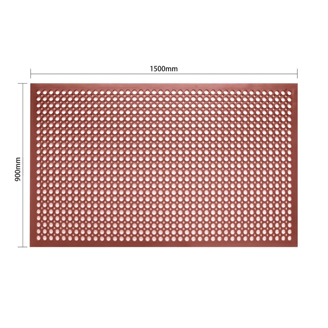 Jantex Rubber Grease Resistant Anti Fatigue Mat Red 1500 x 900mm GF017