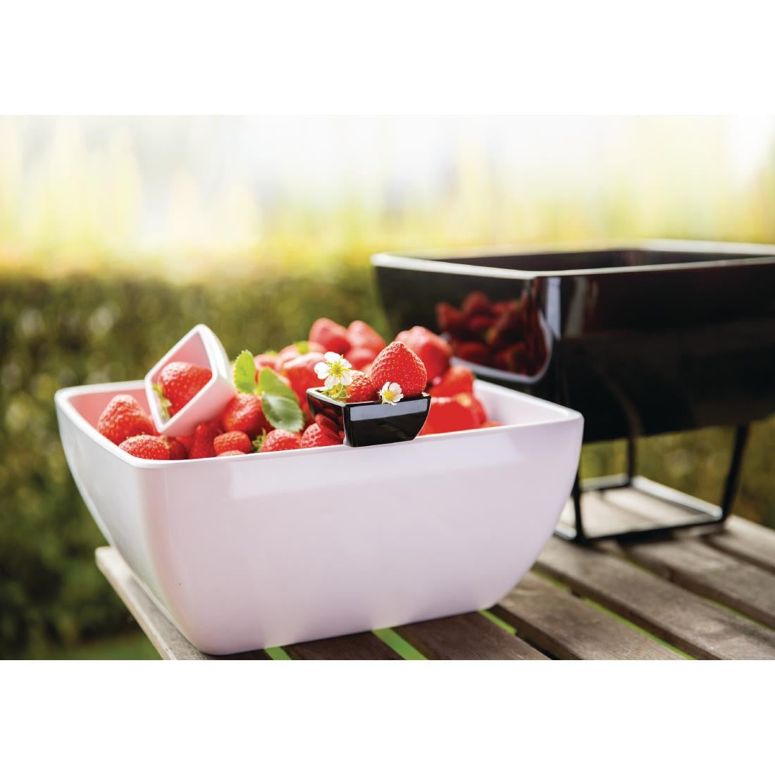 APS Pure Melamine White Square Bowl 125mm GF134