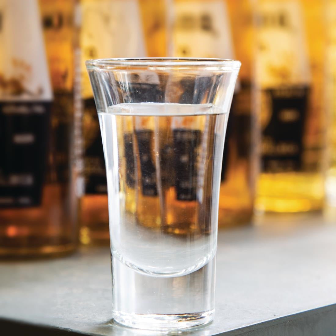 Olympia Boston Shot Glasses 60ml with content.