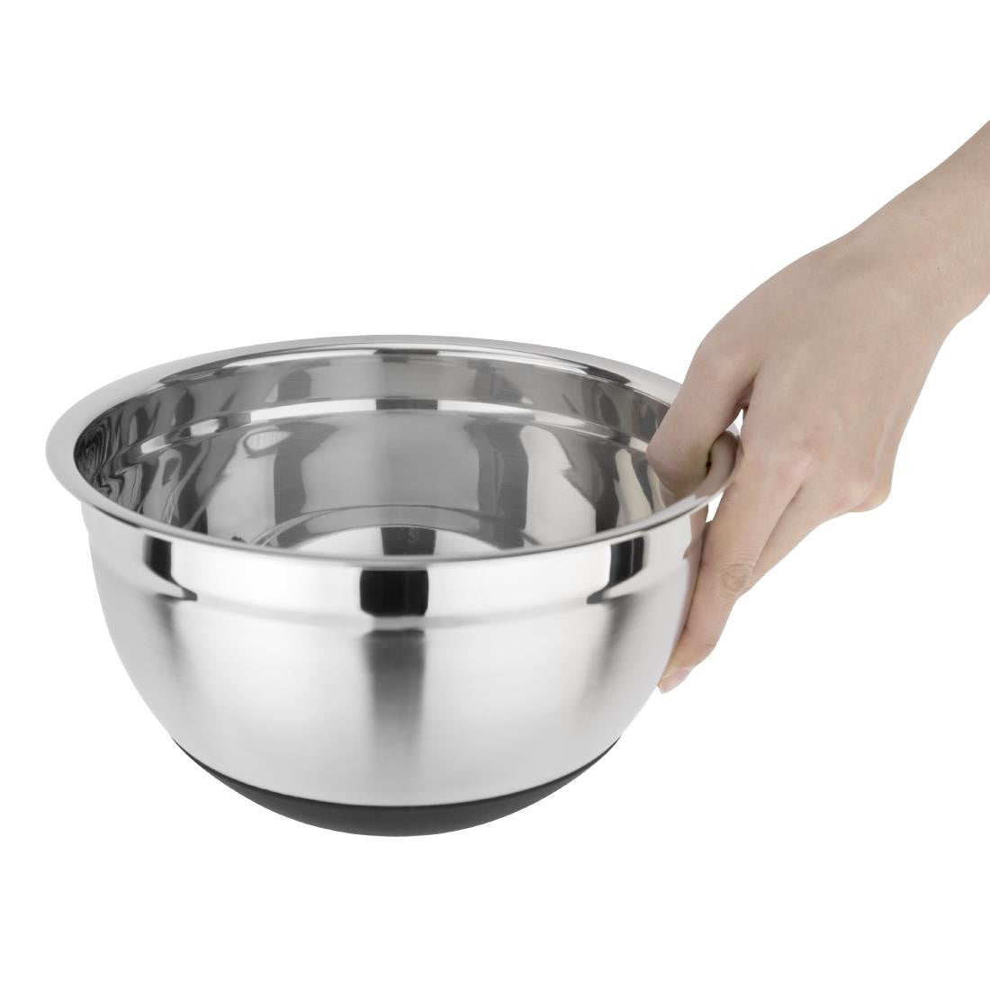 Vogue Stainless Steel Mixing Bowl with Silicone Base 3Ltr GG021