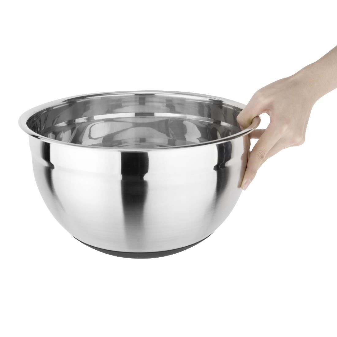 Vogue Stainless Steel Mixing Bowl with Silicone Base 8Ltr GG023