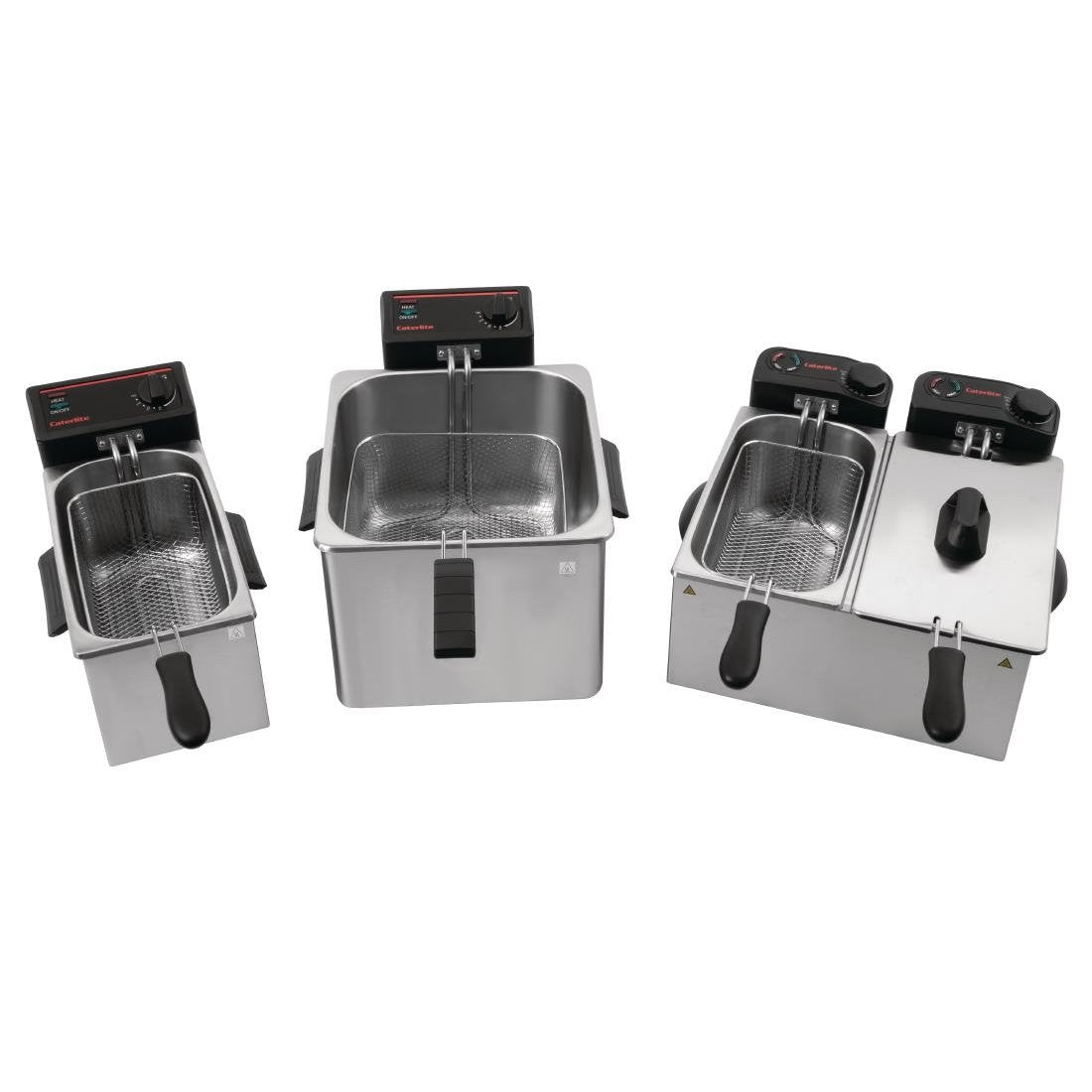 Caterlite Light Duty Single Tank Single Basket Countertop Electric Fryer 2kW GG198