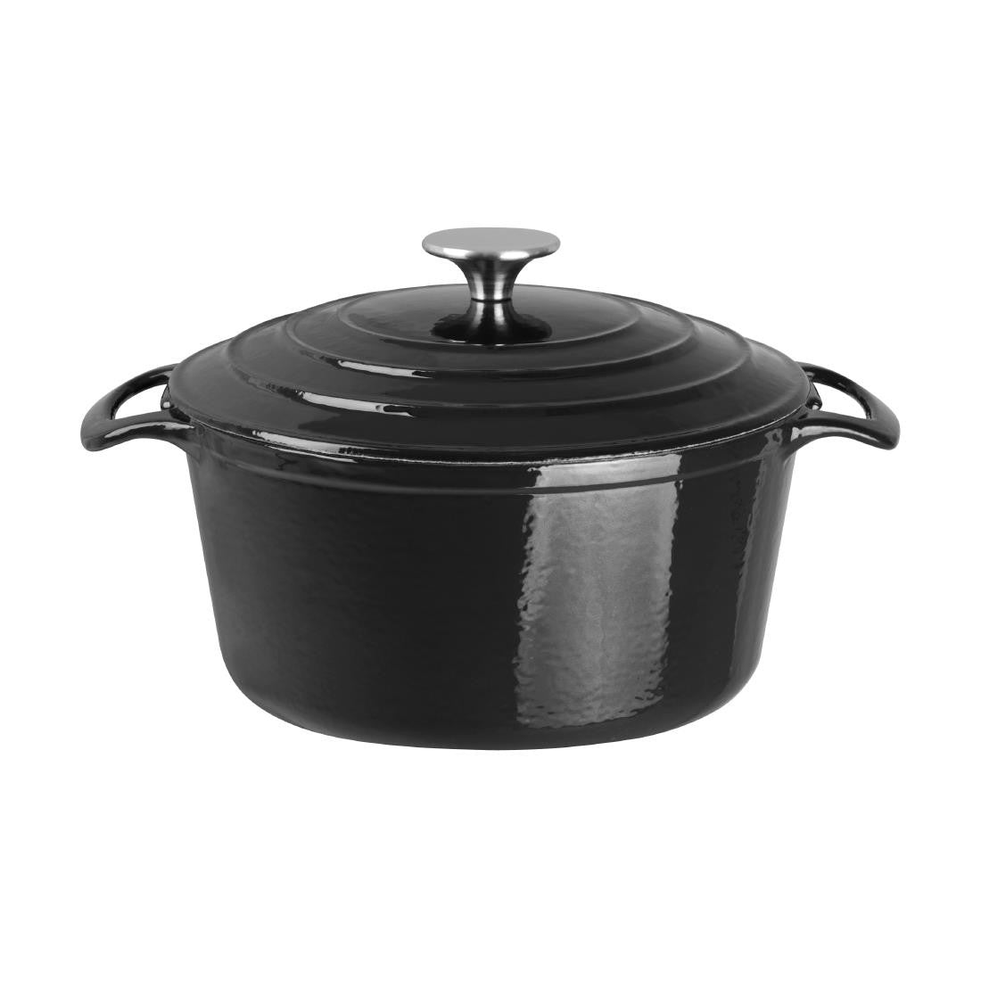 Vogue Black Round Casserole Dish 4Ltr GH301