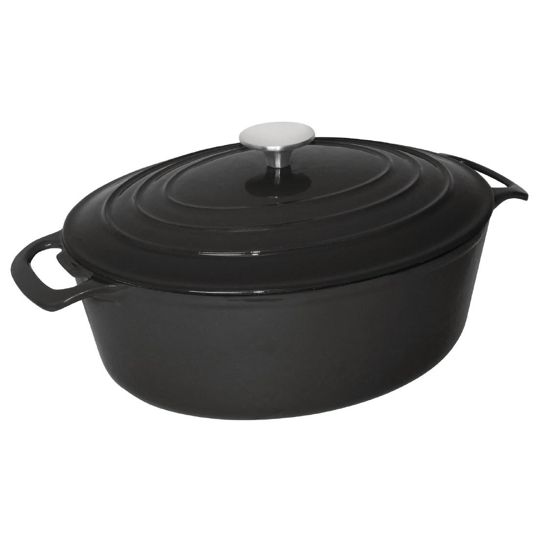 Vogue Black Oval Casserole Dish 6Ltr GH310