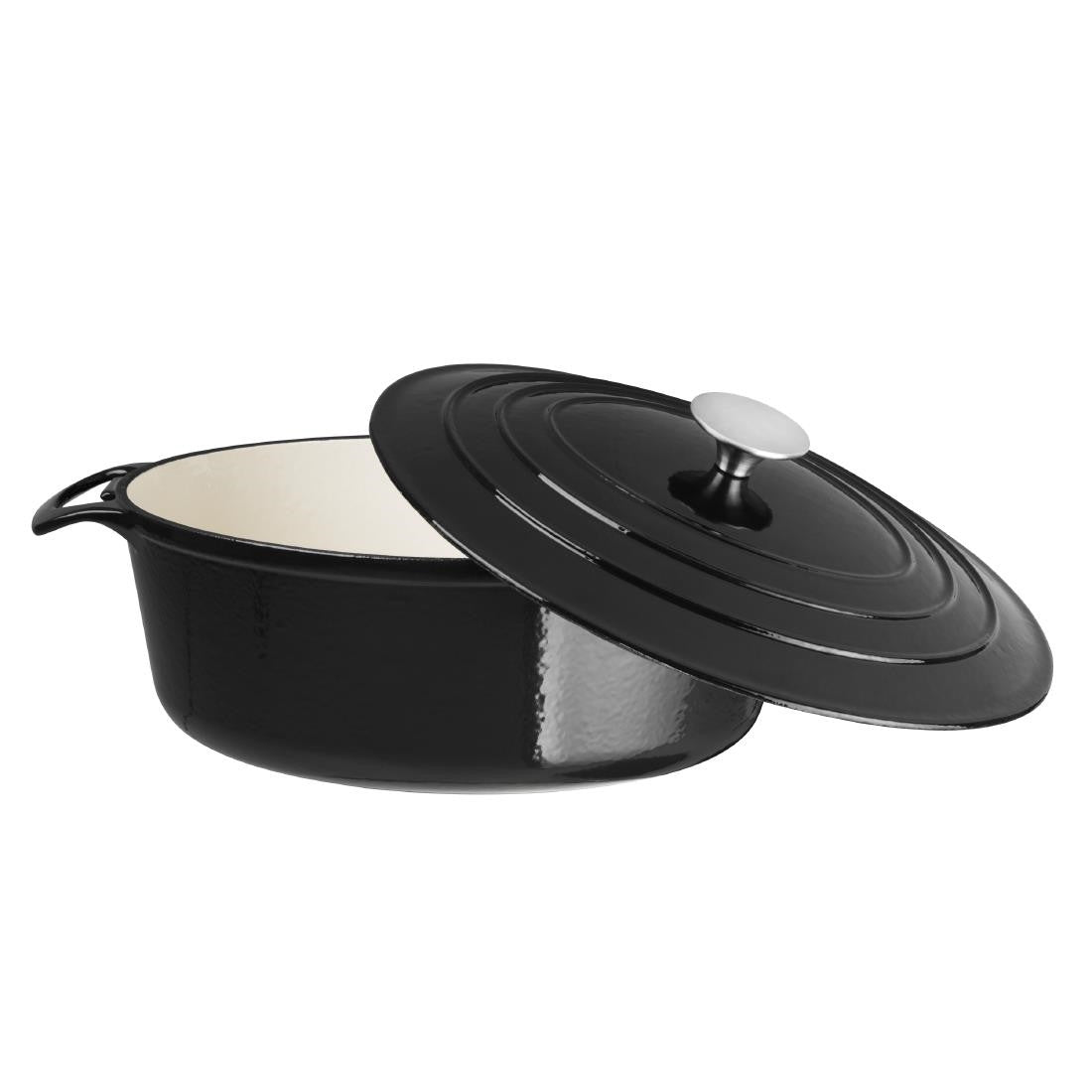 Vogue Black Oval Casserole Dish 5Ltr GH306