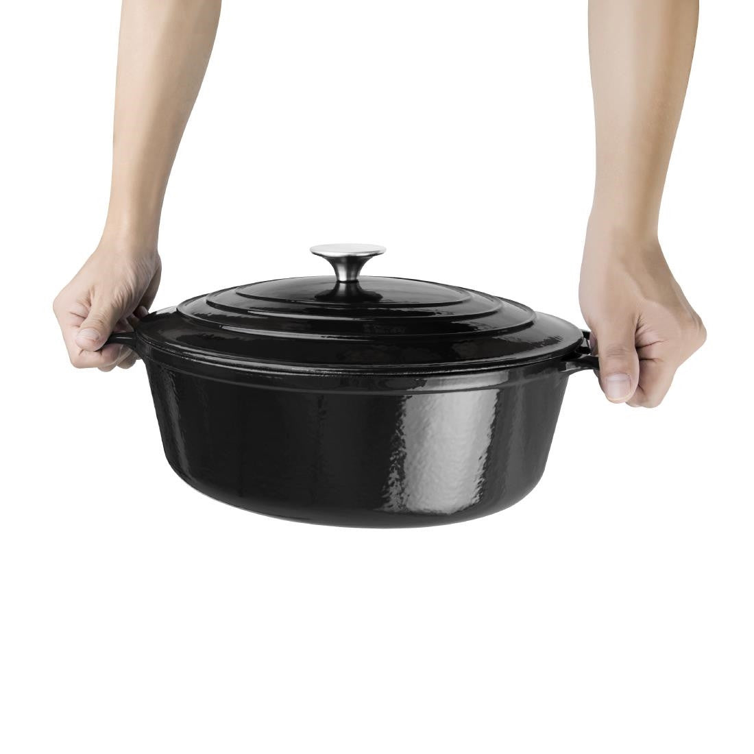 Vogue Black Oval Casserole Dish 5Ltr GH306