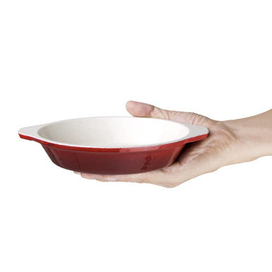 Vogue Red Round Cast Iron Gratin Dish 400ml GH315