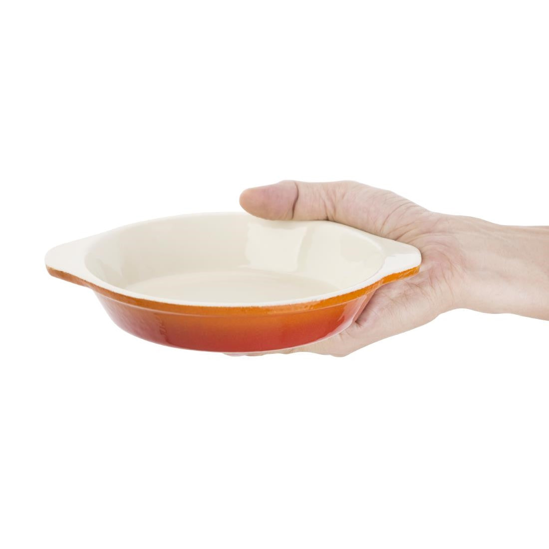 Vogue Orange Round Cast Iron Gratin Dish 400ml GH316