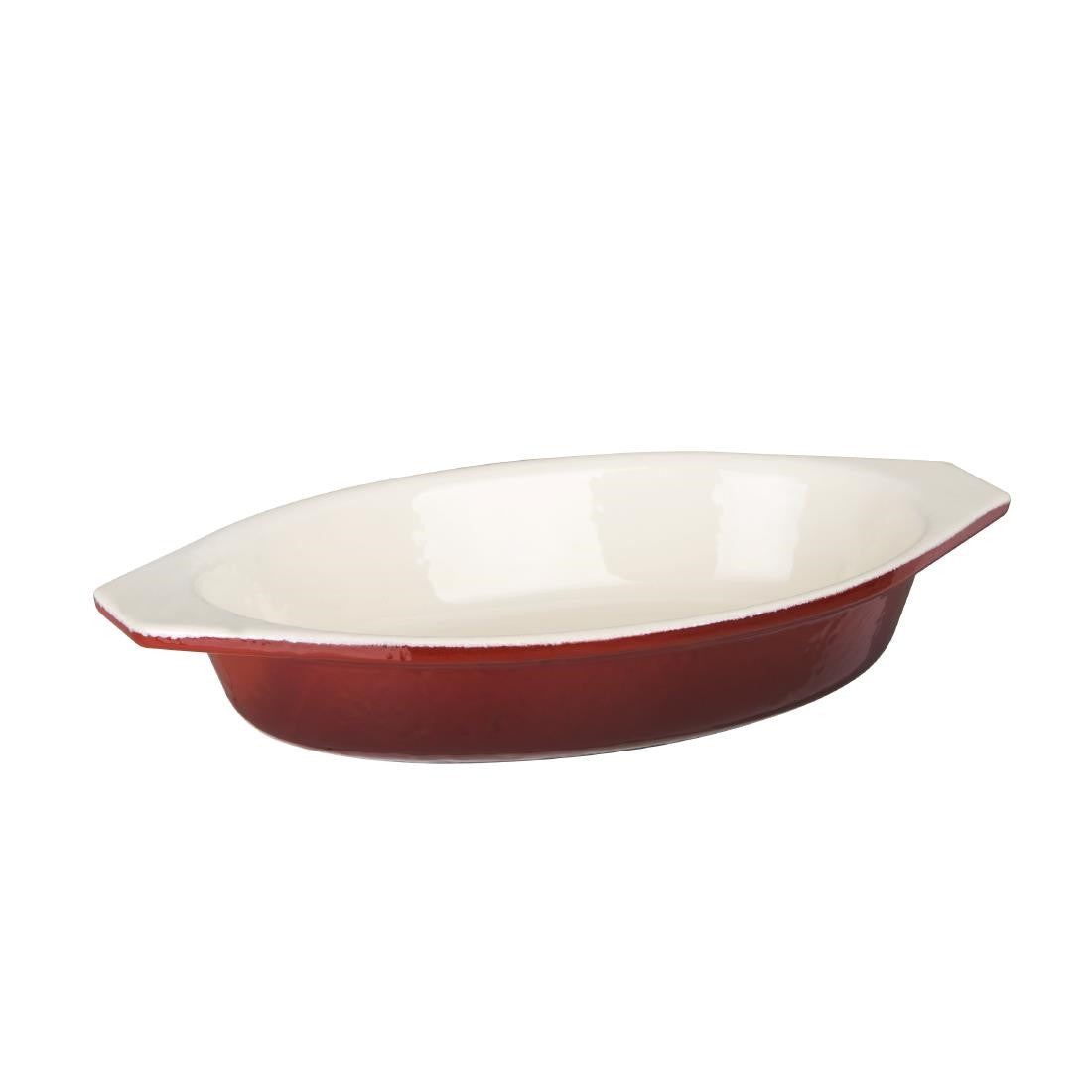 Vogue Red Oval Cast Iron Gratin Dish 650ml GH317