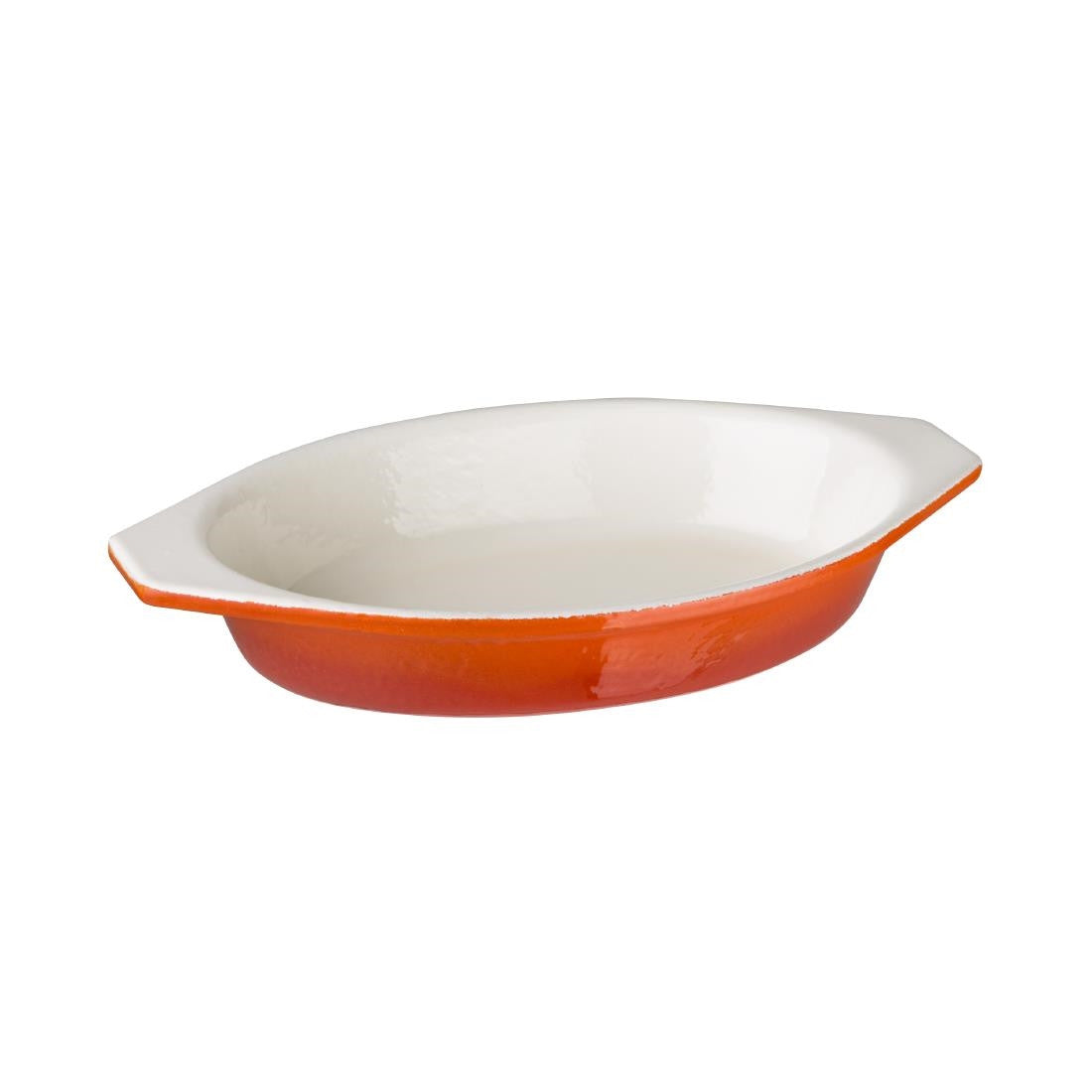 Vogue Orange Oval Cast Iron Gratin 650ml GH318