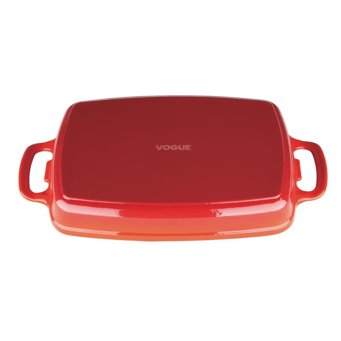 Vogue Red Rectangular Cast Iron Dish 2.8Ltr GH320