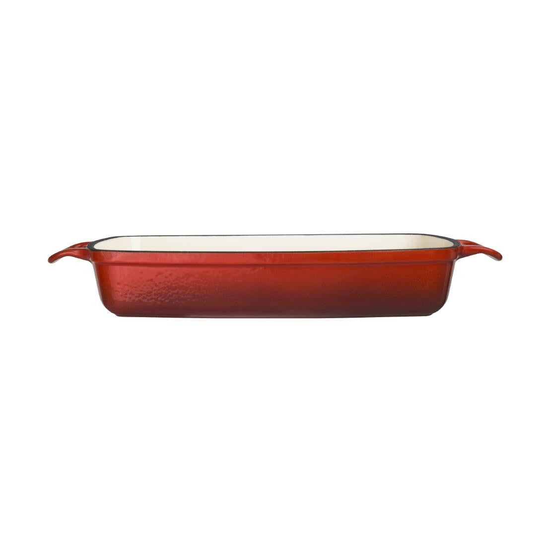 Vogue Red Rectangular Cast Iron Dish 2.8Ltr GH320