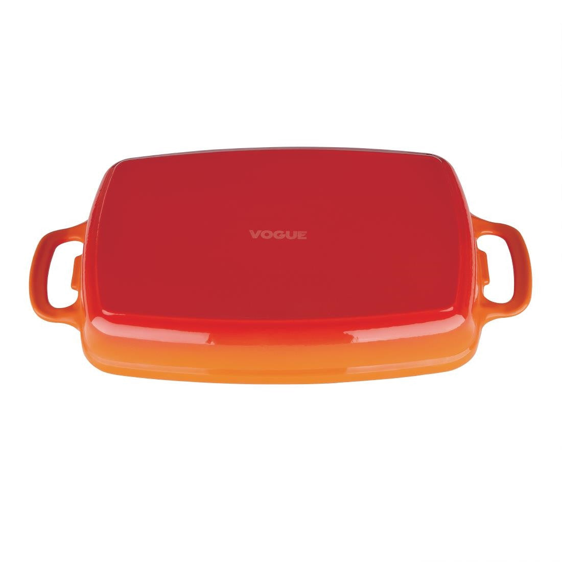 Vogue Orange Rectangular Cast Iron Dish 2.8Ltr GH322