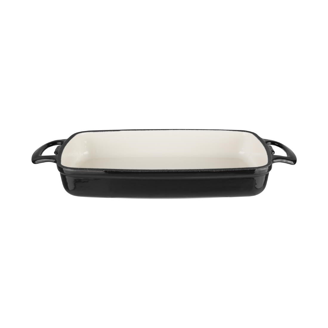 Vogue Black Rectangular Cast Iron Dish 2.8Ltr GH324