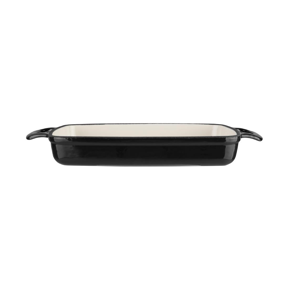 Vogue Black Rectangular Cast Iron Dish 2.8Ltr GH324
