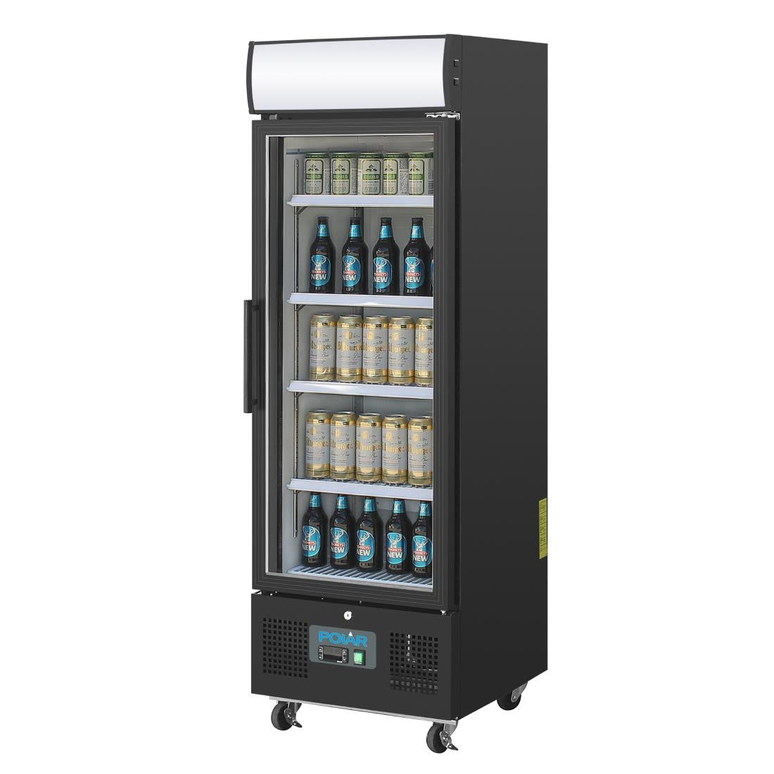 Polar G-Series Upright Display Fridge 218Ltr Black GH426