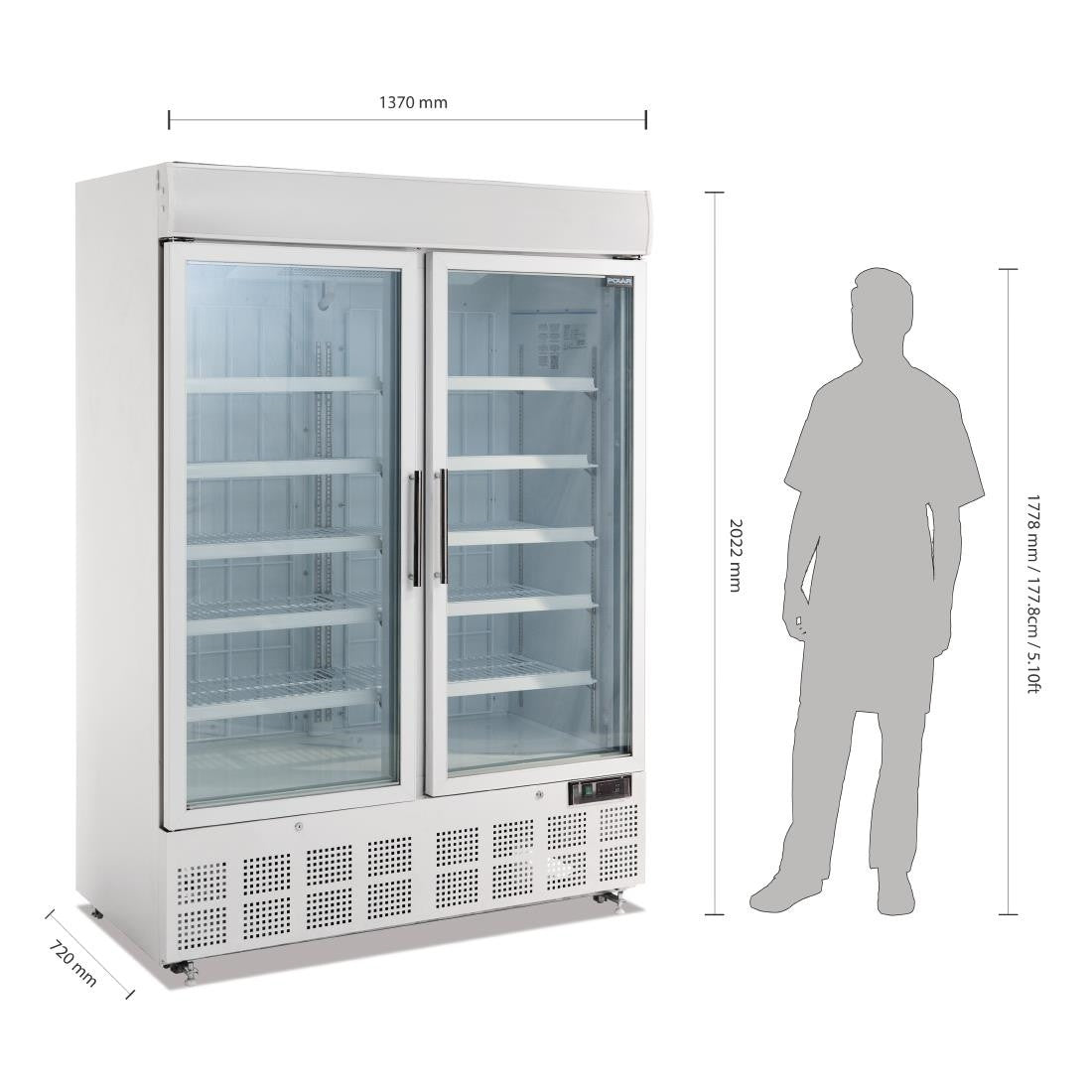 Polar G-Series Upright Display Freezer 920Ltr White GH507